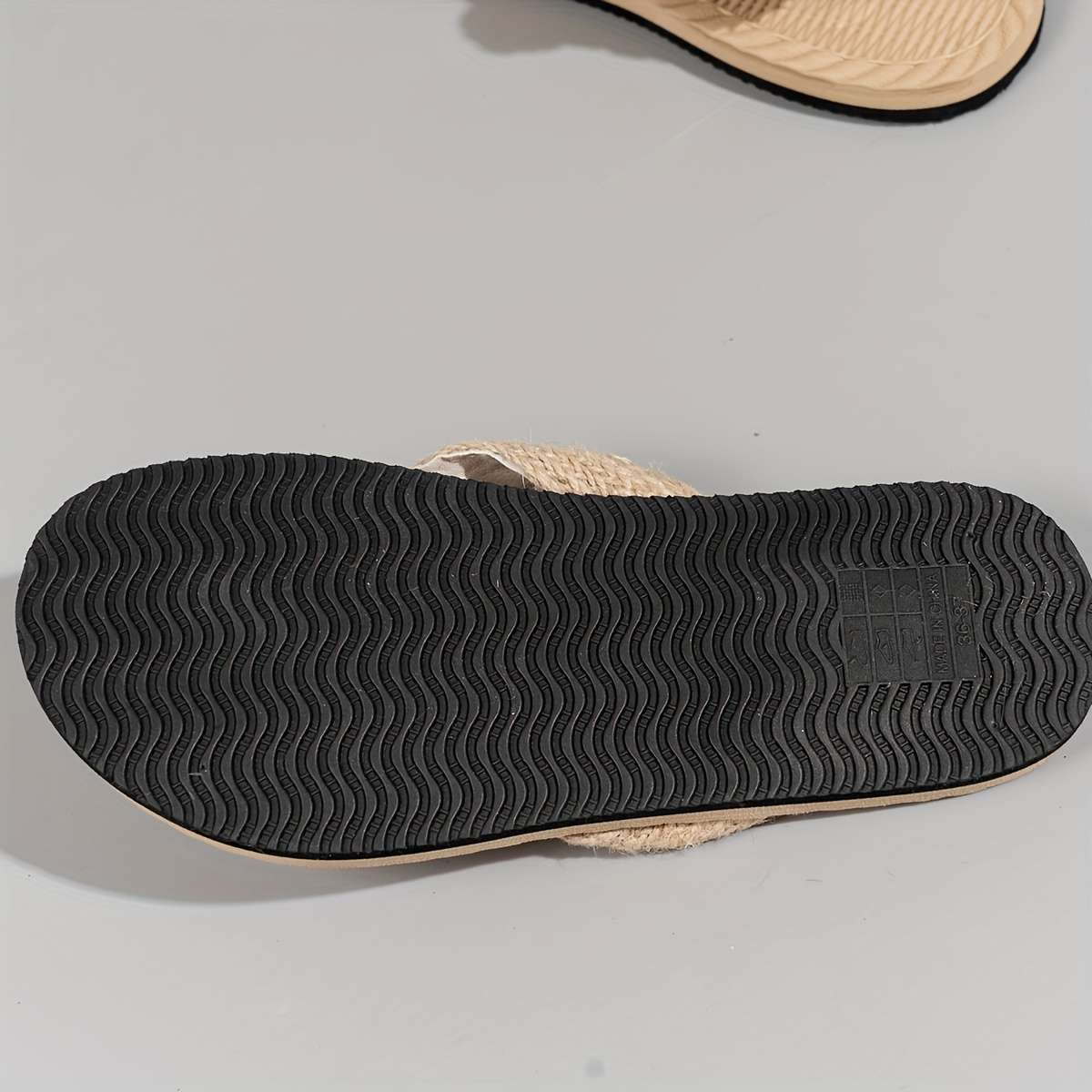 Ladies Summer Flip Flops Beige Uk 6.5-7