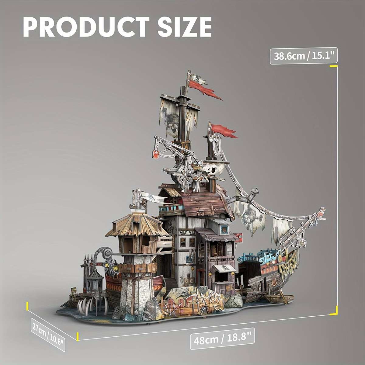 3D Jigsaw Puzzle Model Ship Items Black Pirate Ship