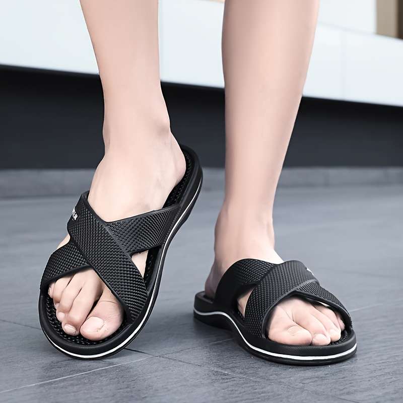 Men Slippers Summer Style Black Size Uk 5.5 To 6