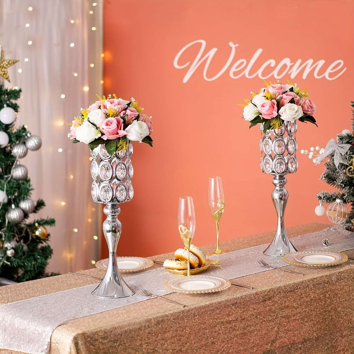 Wedding Supplies Color Silvery X 2Pcs