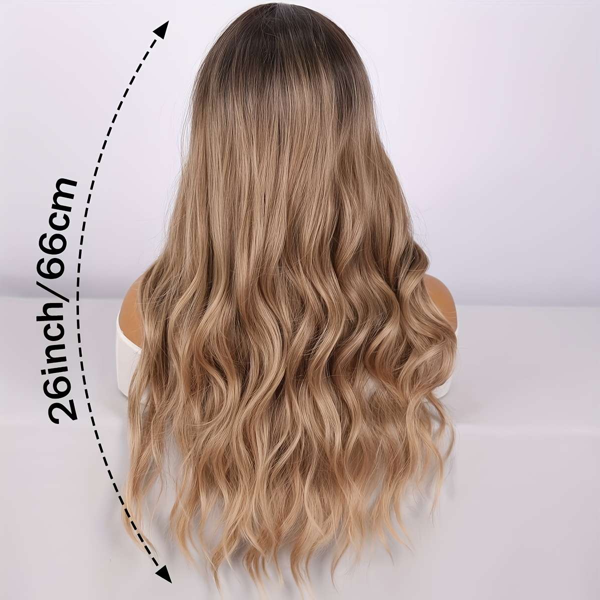 Women S Wigs Brownyellow Gradient Hair Length66.04Cm