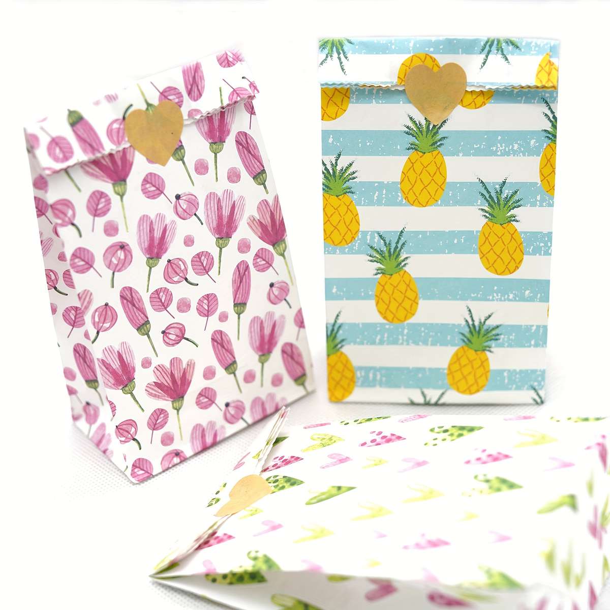 Gift Bags Size 18X9X6Cm 7.08X3.54X2.36Inch  Style Pineapple-12Pcs