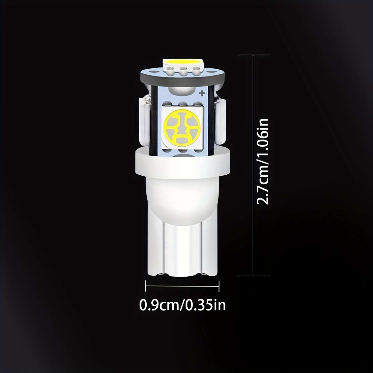 2Pcs White LED Car Turn Signal Bulbs T10 W5W LED