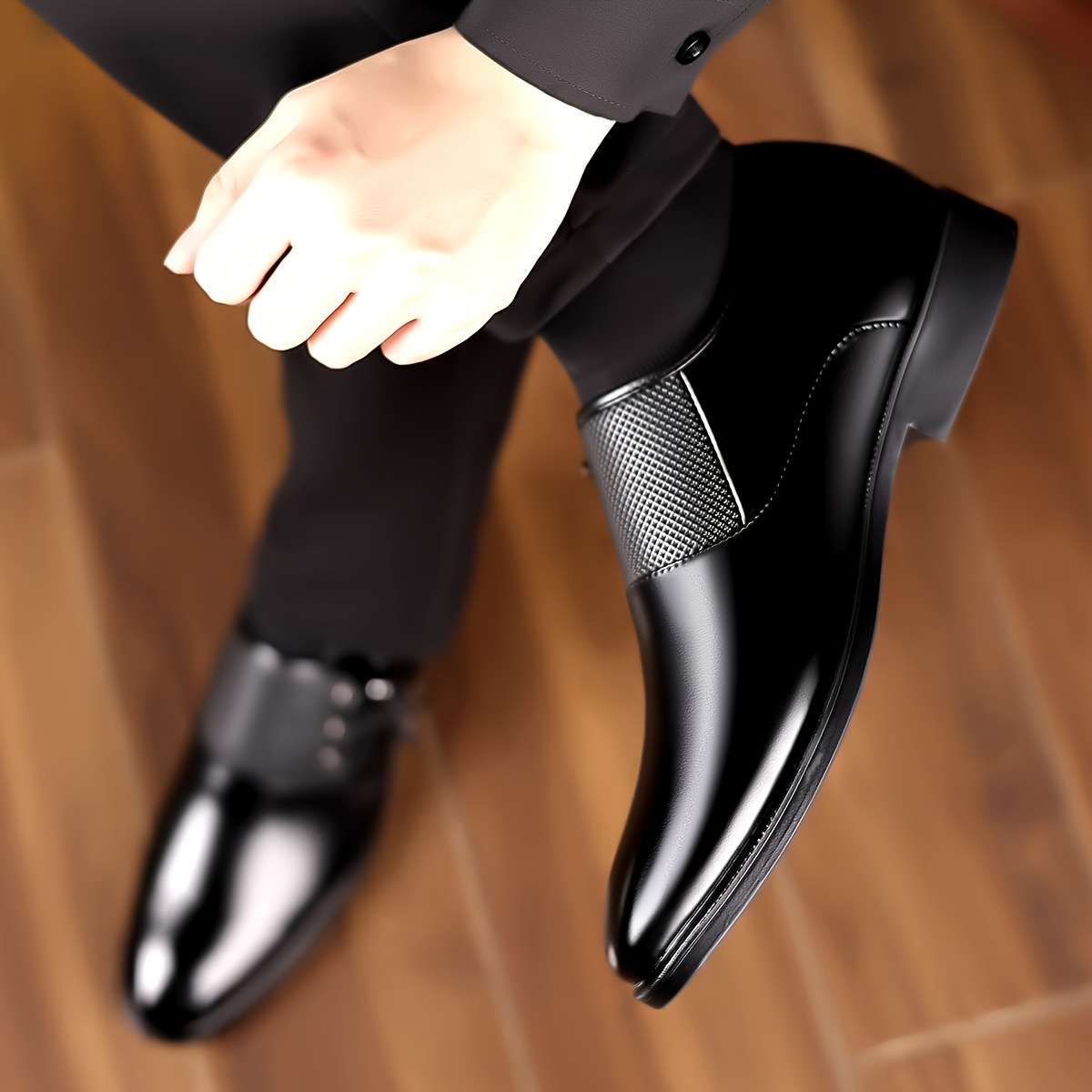 Mens Leather Shoes Color Black Sizeuk 9.5