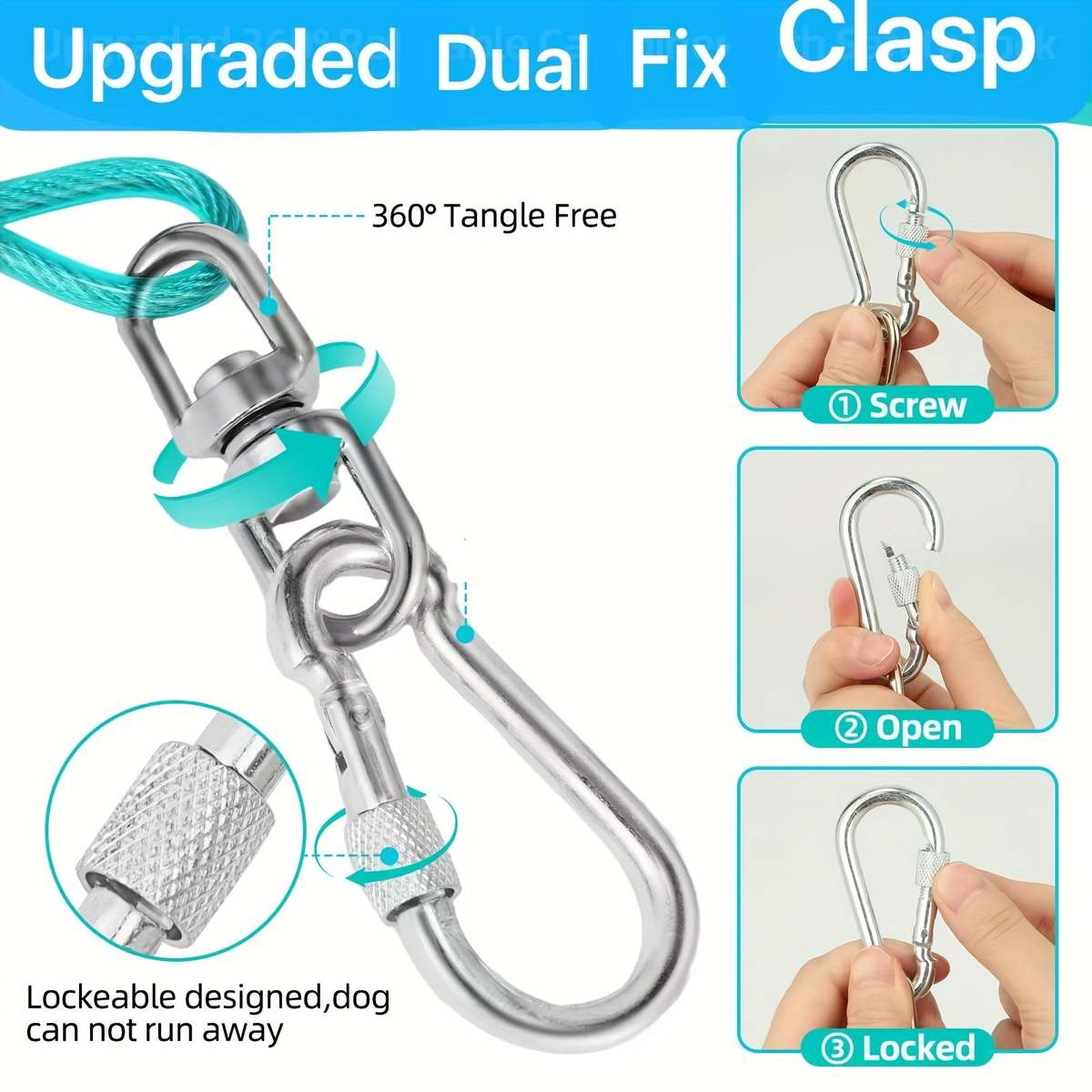 Dog Leash Color Lake Blue Size S