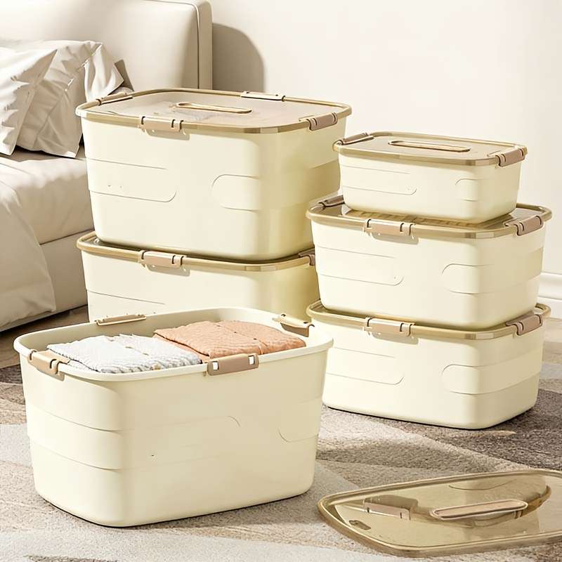 Antibacterial Box 3Pcs With Latchtransparent Coverhandle Large