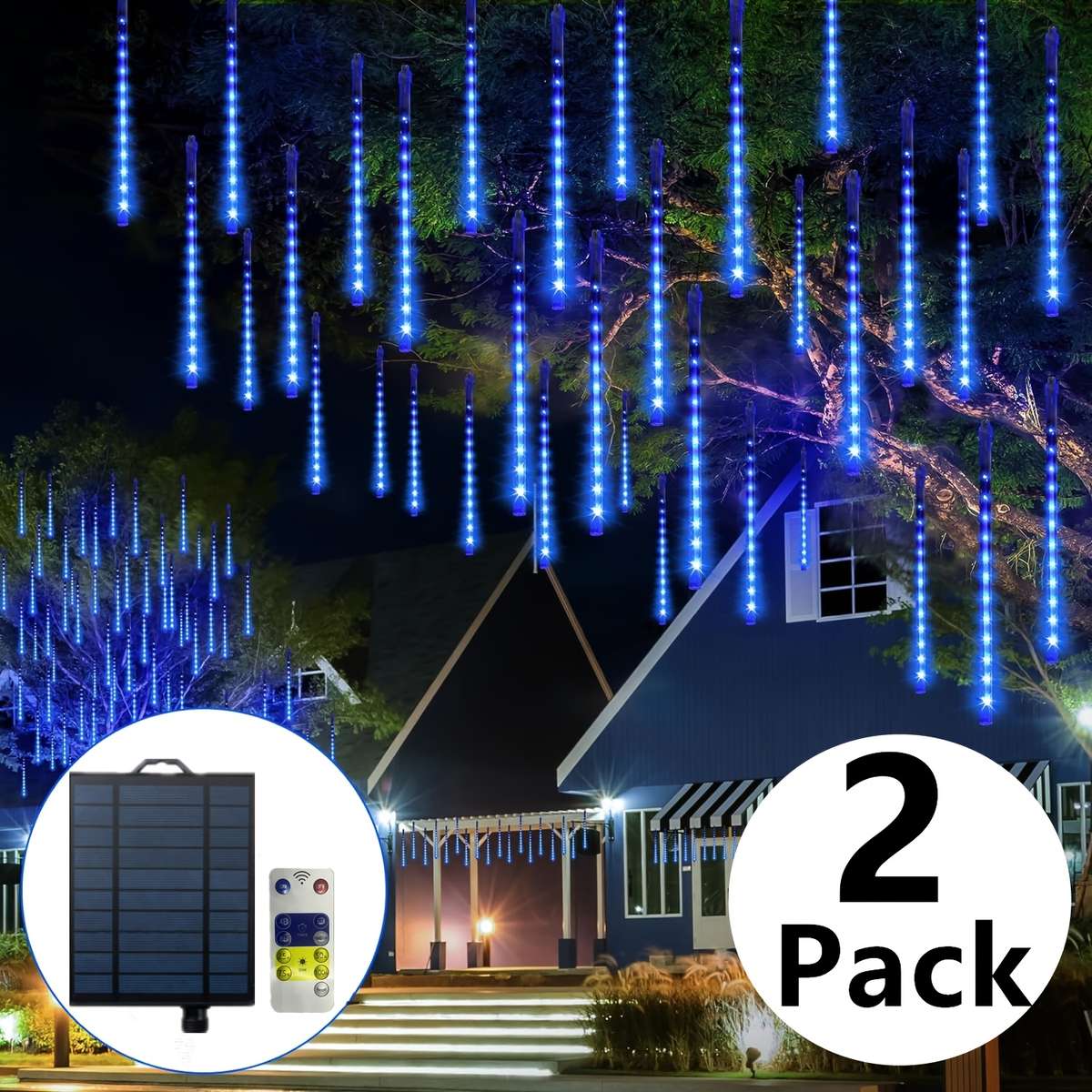 String Lights Color Blue Model2 Packs Of 19.6 Inch 10 Tube 360 Led