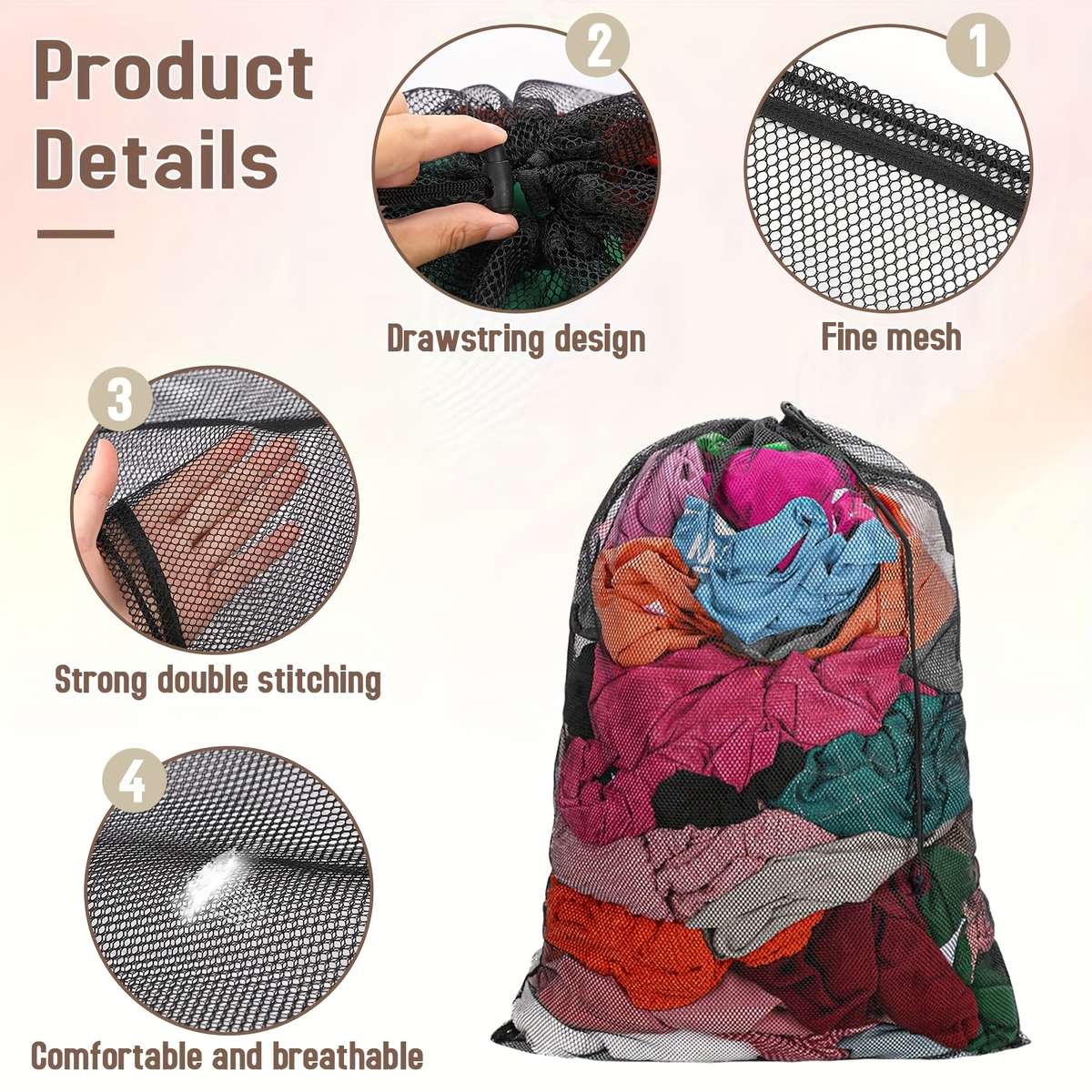Laundry Bags Quantity Black  2 Pcs