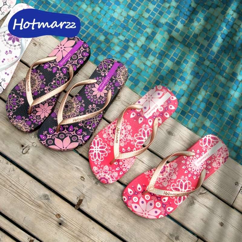 Ladies Summer Flip Flops Red Uk 7