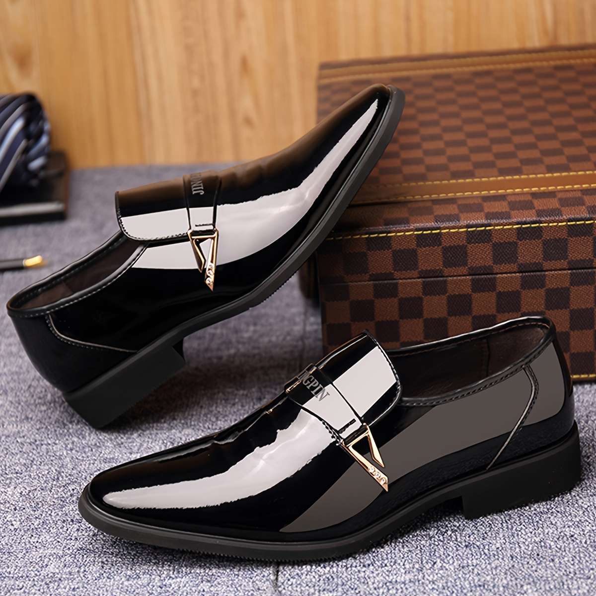 Mens Leather Shoes Color Black Sizeuk 5