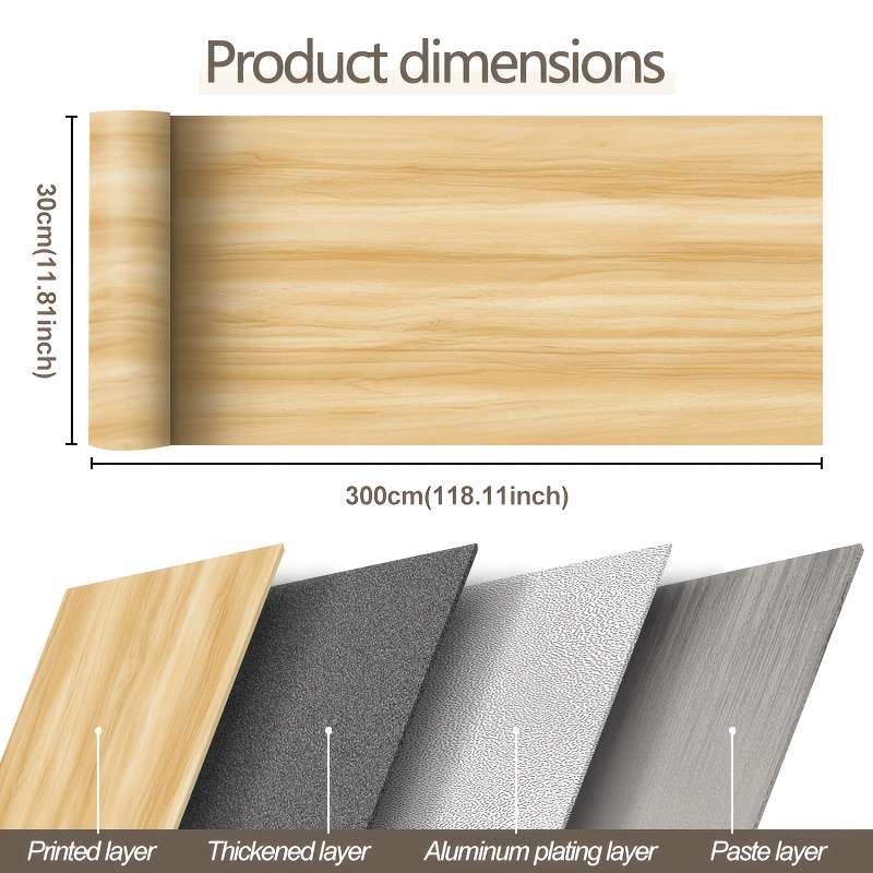 Self Adhesive Floor Stickers Oak Grain 1 Roll 30Cm*300Cm