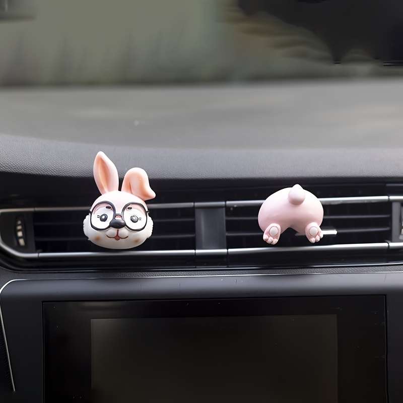 Car Interior Decor  2Pcs White Bear