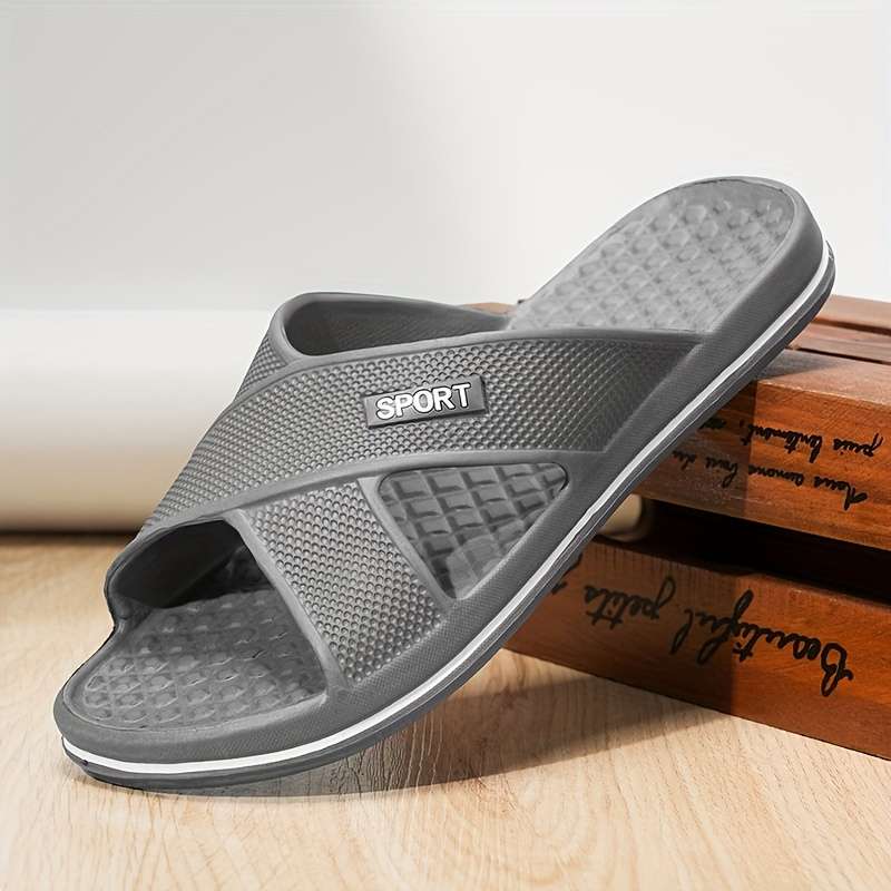 Men Slippers Summer Style Grey Size Uk 7
