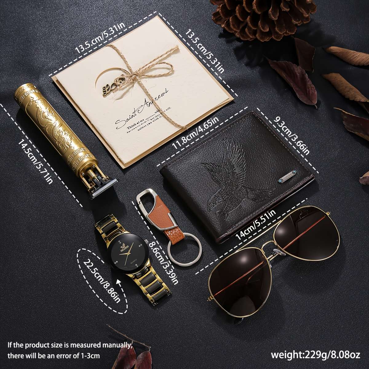 6Pcs Premium Men Accessory Set High End Watch With Practical Wallet