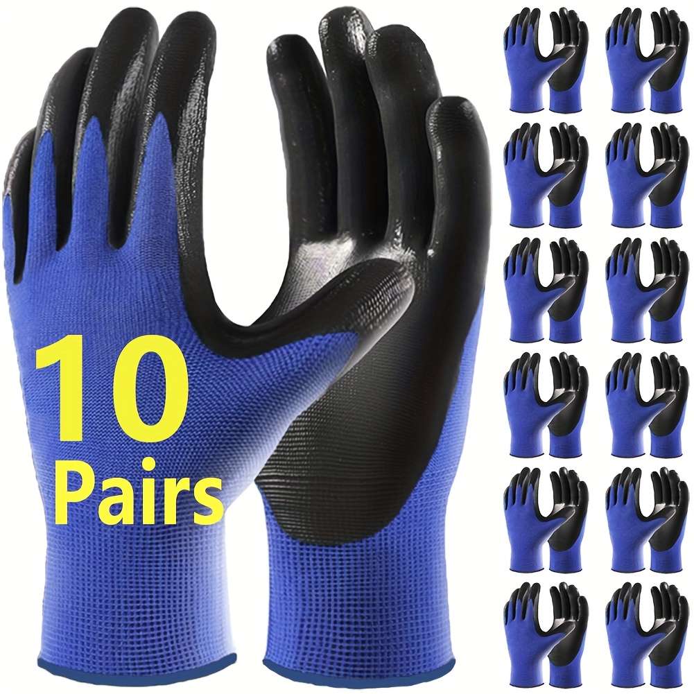 Work Gloves Color Redblack Size8M 5 Pairs