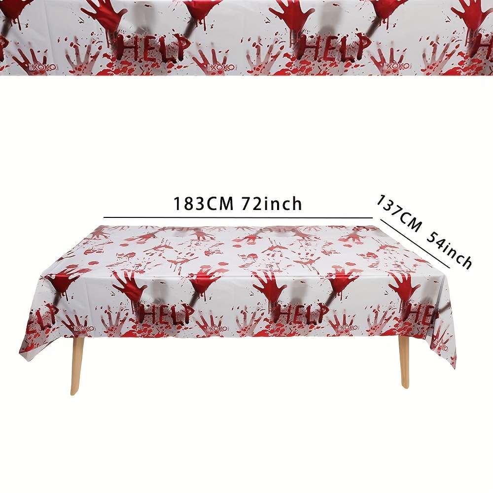 Halloween tablecloth decoration color 1pc x Blood Handprint Tablecloth 183cm