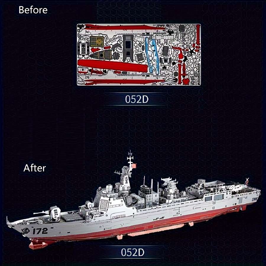 3D Jigsaw Puzzle Model Ship Items 052D Destroyer