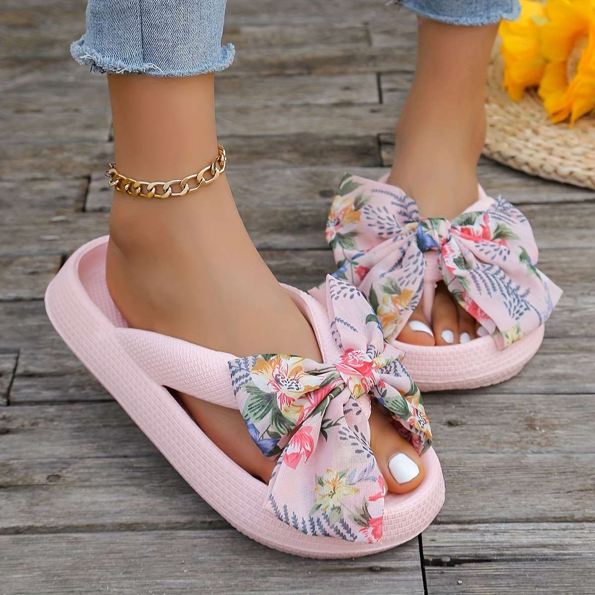 Ladies Summer Flip Flops Pink Color Uk 9.5-10