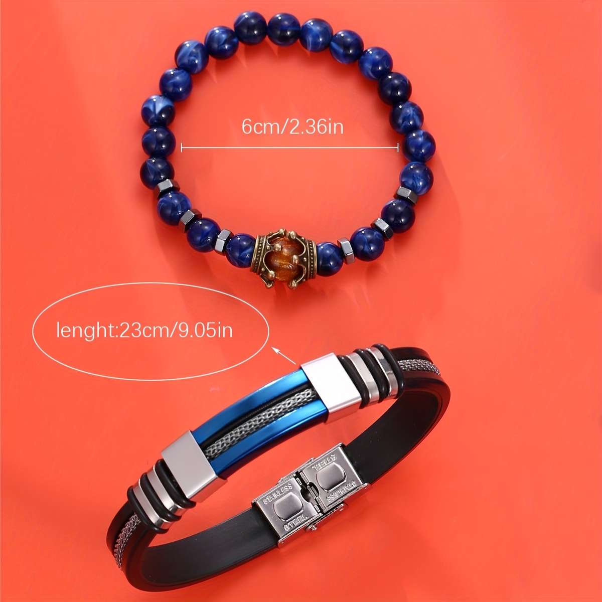 3Pcs Premium Men Business Style Wristwatch Versatile Bracelet Set Perfect Black