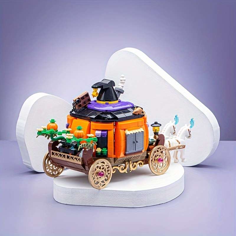 Building Toy Architectural Model Toy Set Style Halloween Pumpkin Carriage