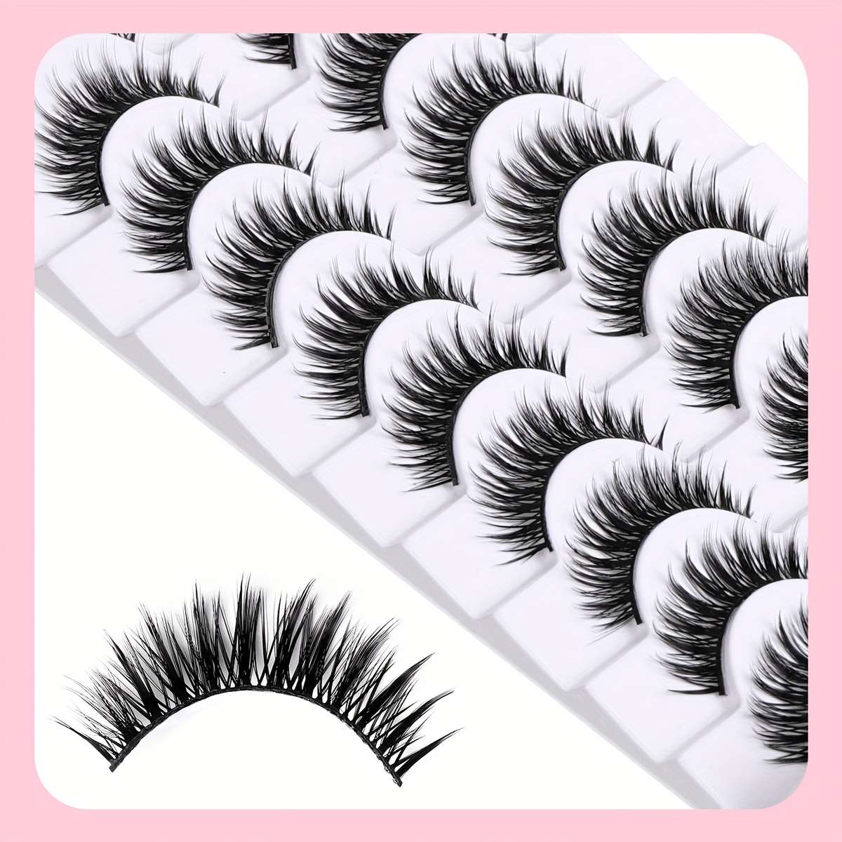 10 Pairs 3d D Curl False Eyelashes