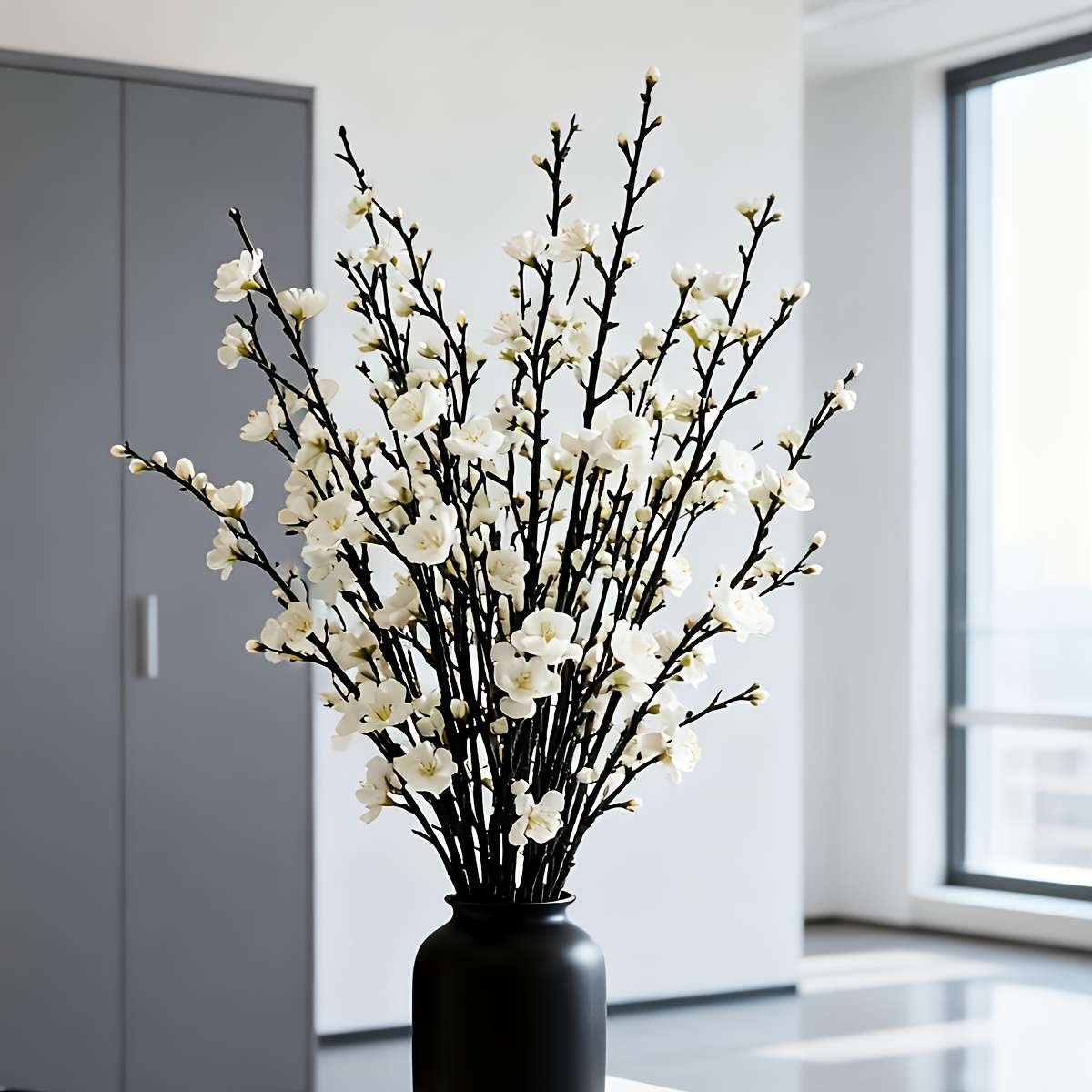 Simulated Flower Color White Plum Quantity5 Bunches