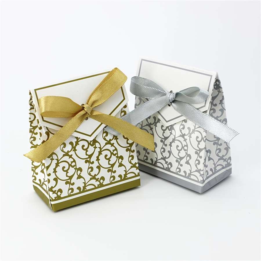 Christmas Gift Boxes Color Golden Quantity 10Pcs