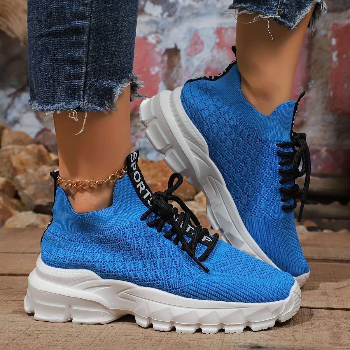 Women S Sneakers Color Blue Sizeuk 8
