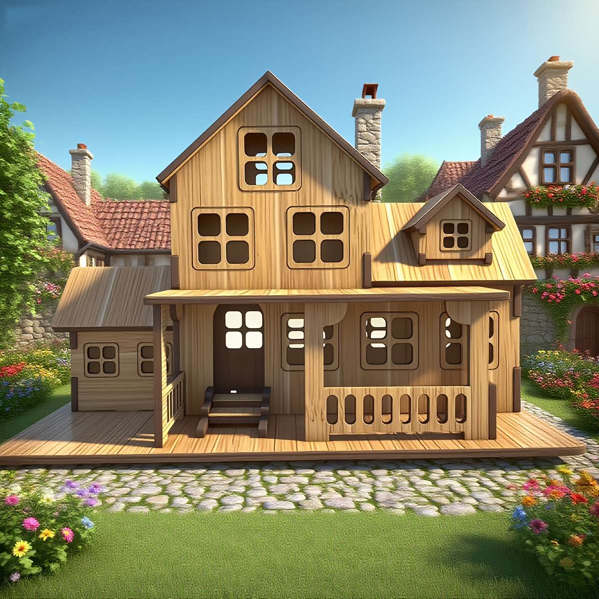 Building Toy Architectural Model Toy Set Style Anime House