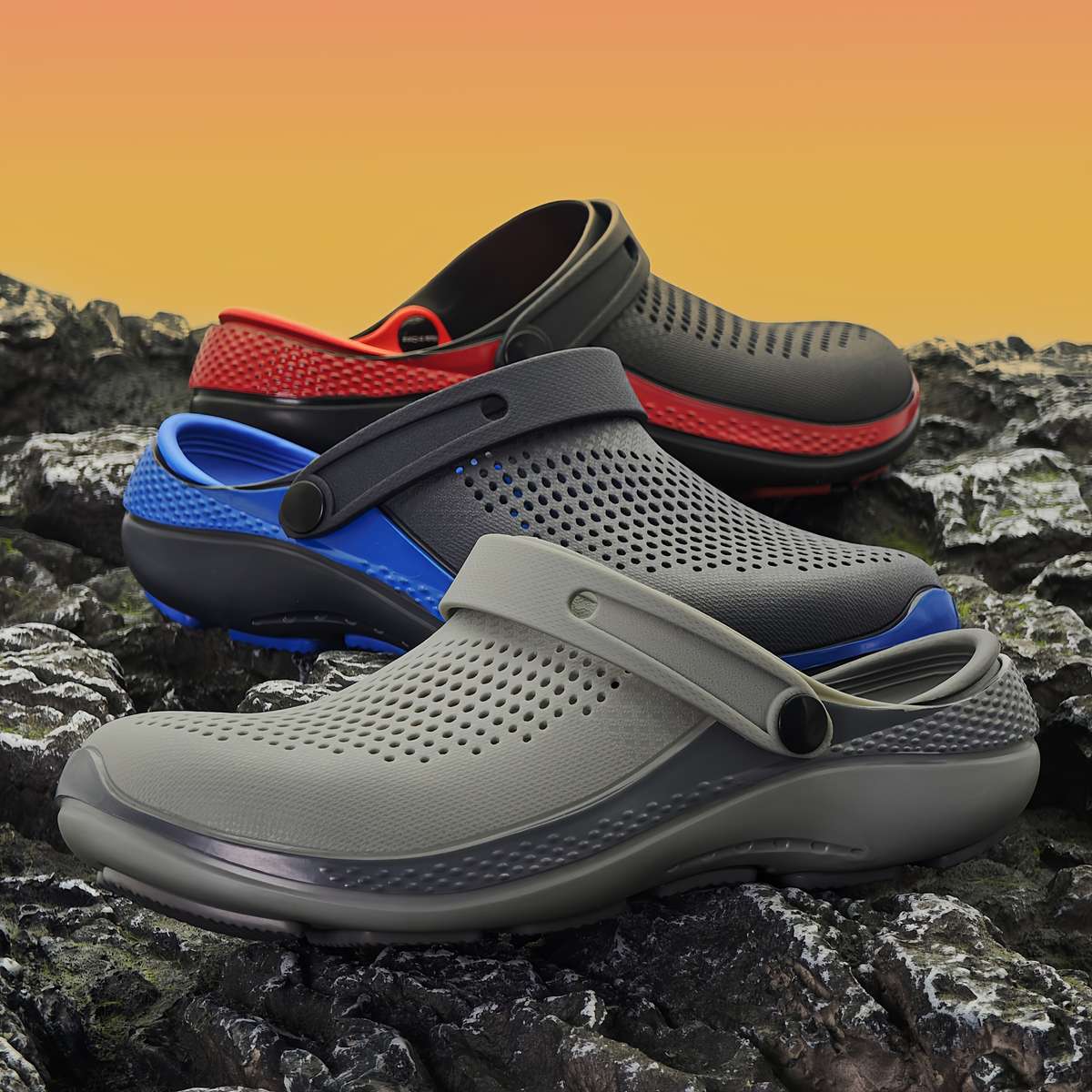 Men Slippers Summer Style Grey Size Uk 7