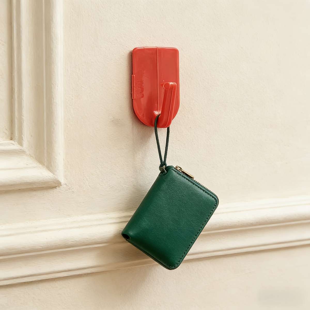 Red Luck No Nail Adhesive Hooks Hanging Keys In The Entryway color Red Quantity 6pcs