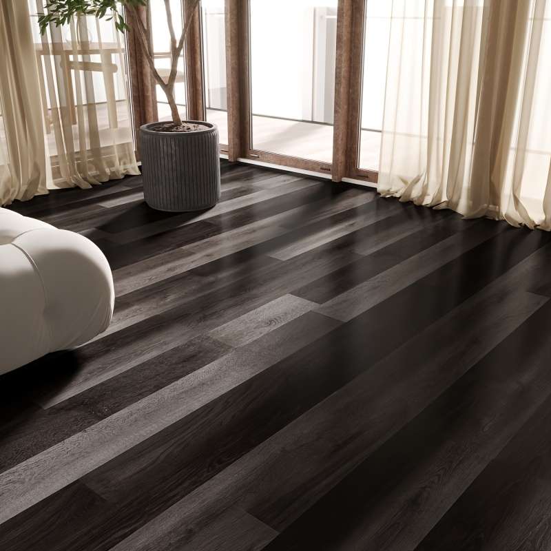 Self Adhesive Floor Stickers Dark Walnut Grain 2 Rolls Covers 2.4 Square Meters