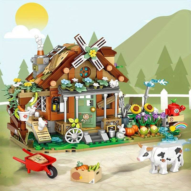 3D Building Model Puzzle Set Style 889Pcs Farm House 1281