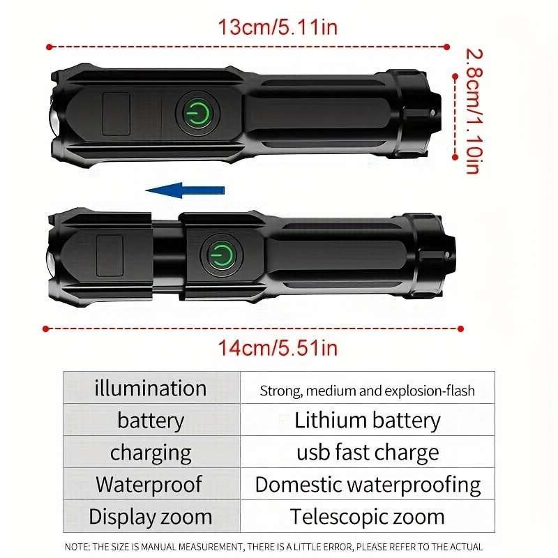 Flashlight Color Black
