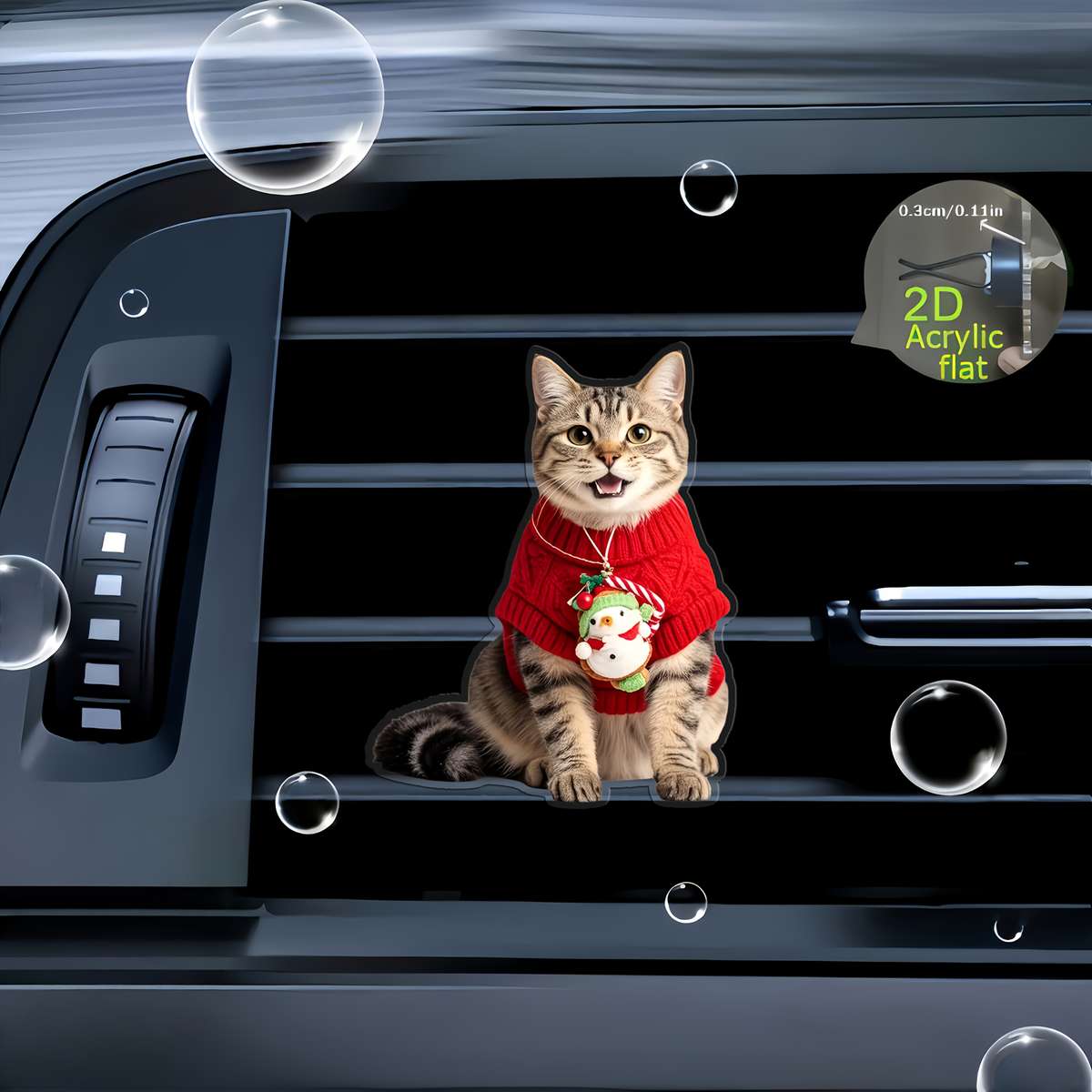 Car Interior Decor Style Christmas Cat