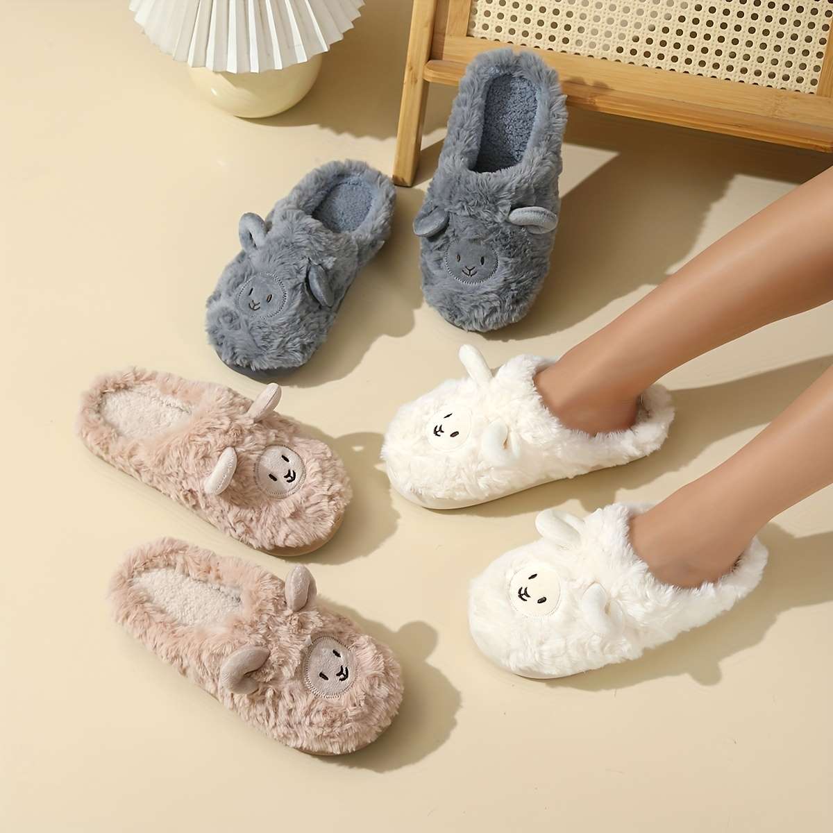 Cotton Slippers Color Coffee Color Sizeuk 9.5-10