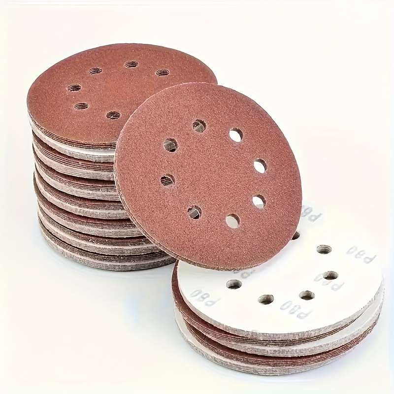 100 Sheets Of 5-Inch 8-Hole Sandpaper