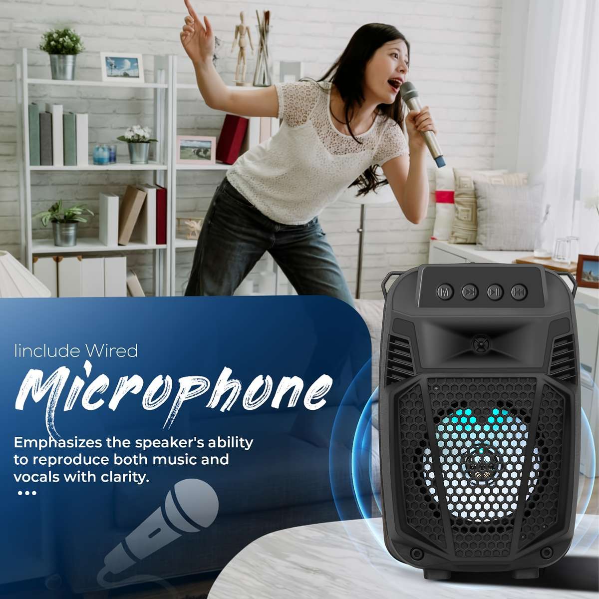 Smart Featuring Crystal Sound Dual Portable Wireless Speakers For Festival