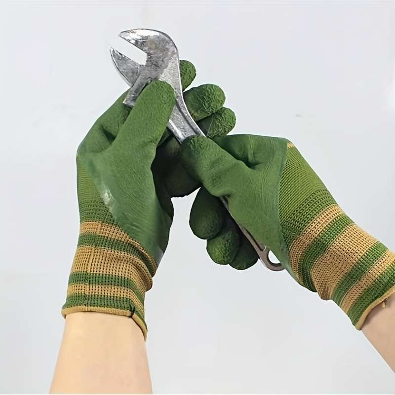 1 Pair Green One Size Multi Purpose Work Gloves