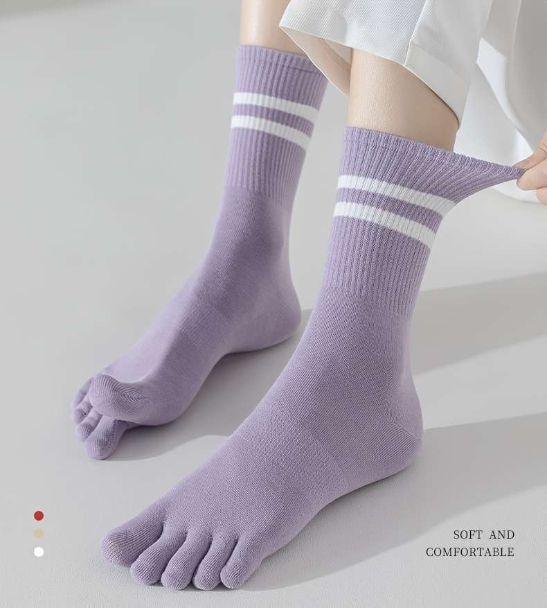 Women S Socks Color 5Pairs White Size Onesize