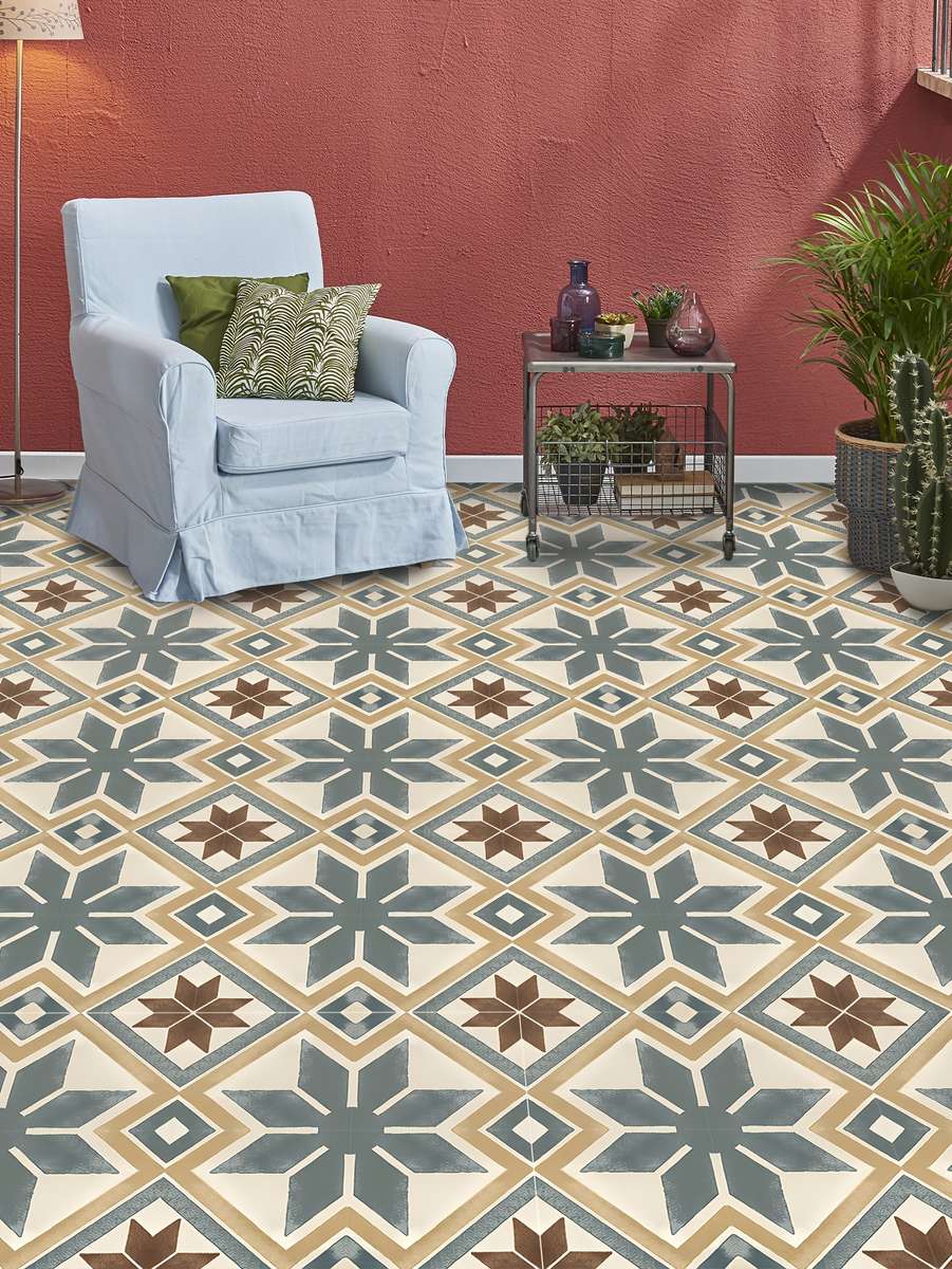 Floor Stickers Color Polychrome Size 20X20Cm