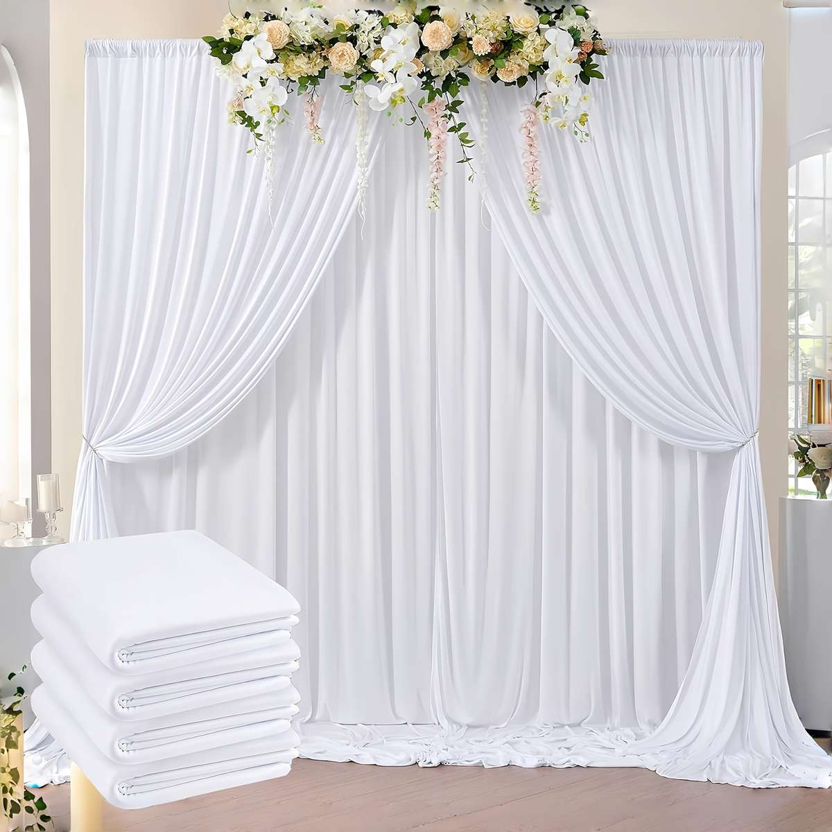 Wedding Supplies Color Red Size 6.1X3.05Meter 4 Panels 152.4Cm X 3.05Meter
