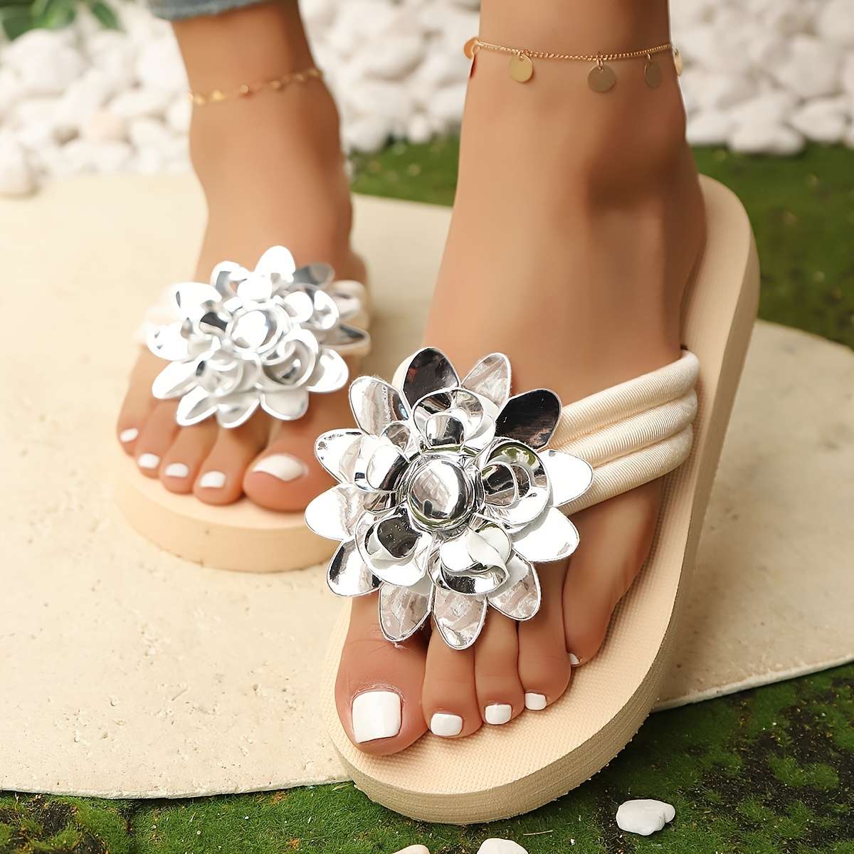 Ladies Summer Flip Flops Multicolor Uk 7