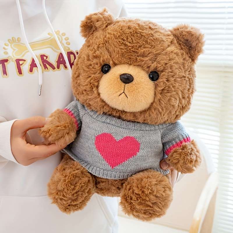 Plush Toys Items Yellow Sweatshirt Bear