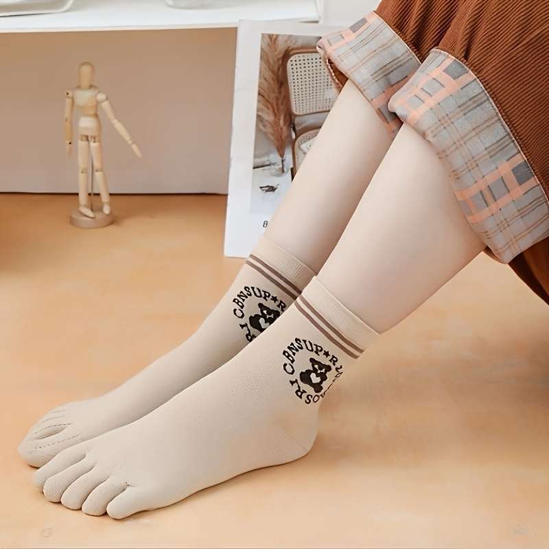 Women S Socks Color Circle Bear Mixed Color 5 Pairs Pack Size Onesize