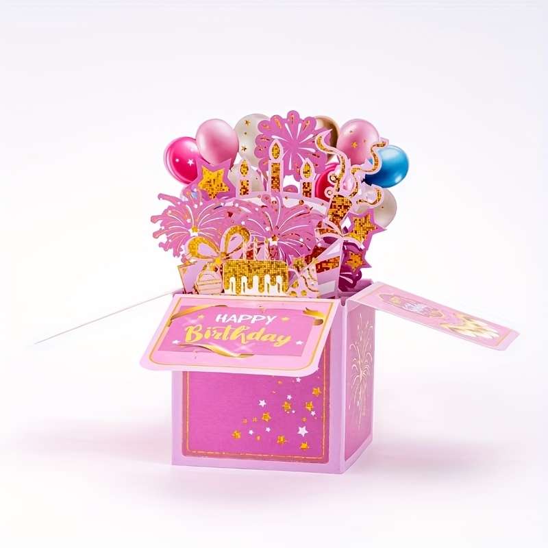 Greeting Cards Style Handmade 3D Pop-Up Birthday Card Box