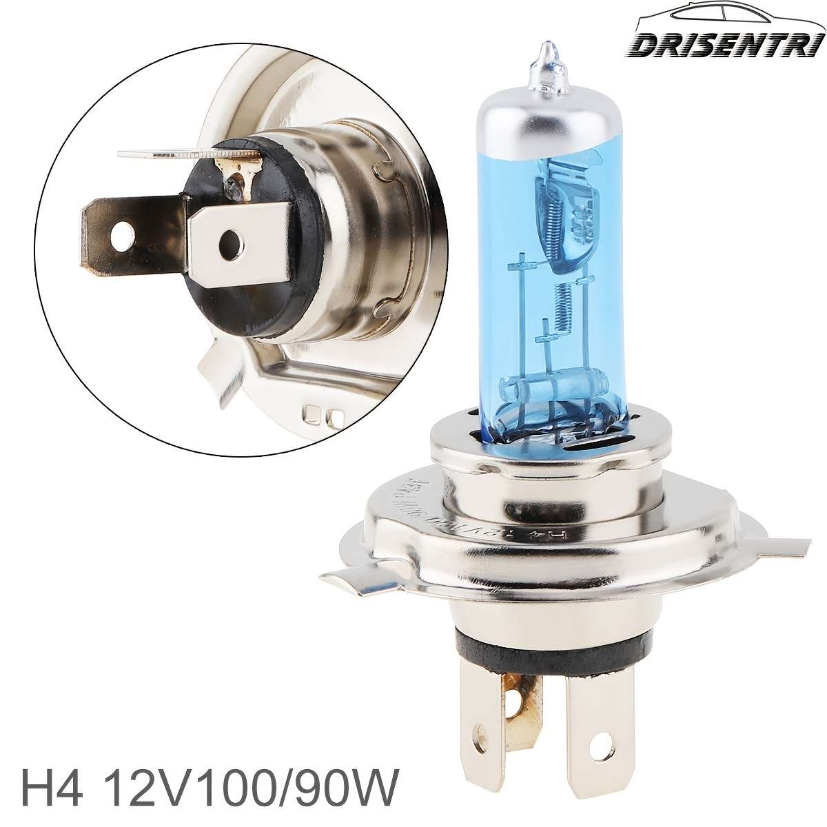 H4 12V 100 90W 5000K Super Bright White Halogen Car Headlight Fog Bulb Auto Fron