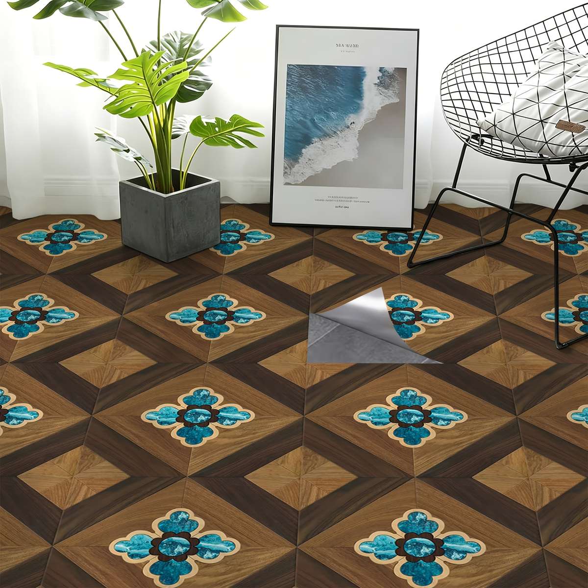 Self Adhesive Floor Stickers 40Cm*120Cm Wood Grain