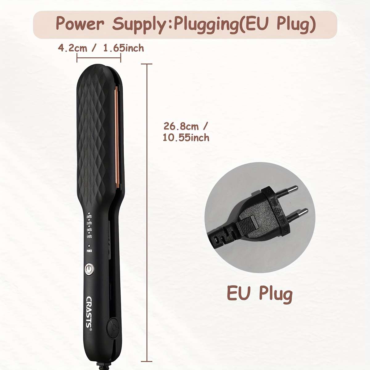 Curling Iron Color Black  Comb