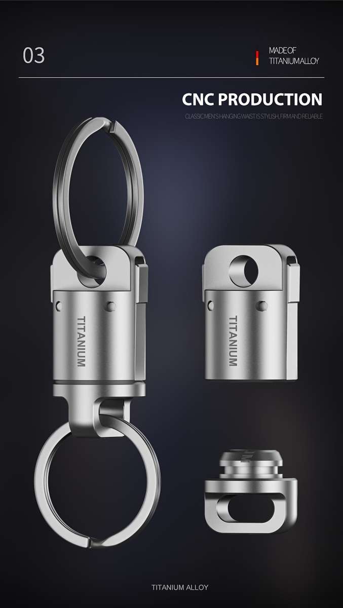 Professional Versatile Zinc Alloy 1Pack Titanium Alloy Magnetic Keychain For